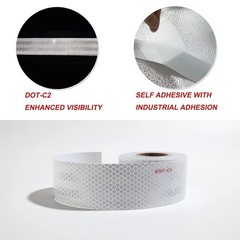 DOT-C2 Reflective Tape,White Silver 2Inch X30 Feet Waterproof Conspicuity Safety