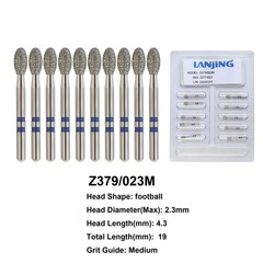 Dental Diamond Burs Zirconia Adjustment FG Football Egg 379 368 Fine High Speed