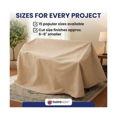 Tarps Now 10×20 ft Premium Heavy Duty Canvas Drop Cloth for Pai… USA FAST SHIP
