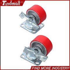 Findmall 4 Pack 4″ × 2″ Heavy Duty Rigid & Brake Swivel Caster Wheels 2800Lbs