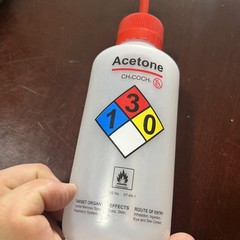 Acetone Wash Bottle, 500ml – Wide Mouth, Pre-Labeled – LDPE – Eisco Labs
