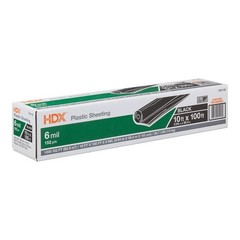 HDX 10 ft. x 100 ft. Black 6 mil Plastic Sheeting