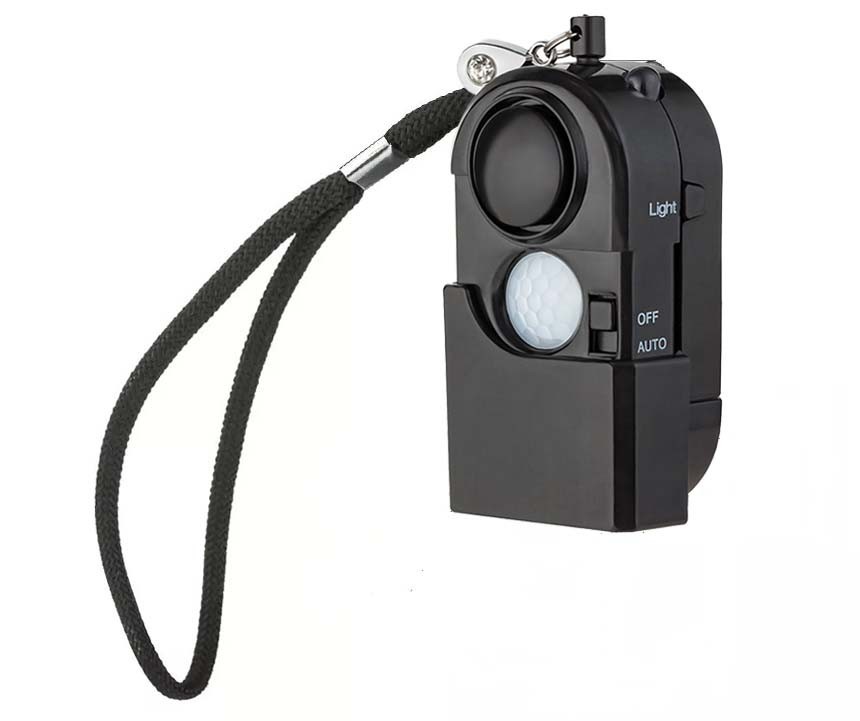 Portable Motion Sensor Safety Alarm – Personal Defense Perimeter Security & LED