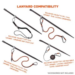 Ergodyne Squids 3791 Sleever Bar Lock Collar with Tethering .75 in, Silver