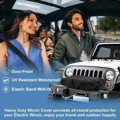 New Upgrade Heavy Duty 600D Oxford Fabric Winch Cover, Waterproof Dustproof UV R