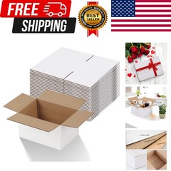 7x5x4 Inches Shipping Boxes Pack of 25, White Cardboard Corrugated Box for Ma…