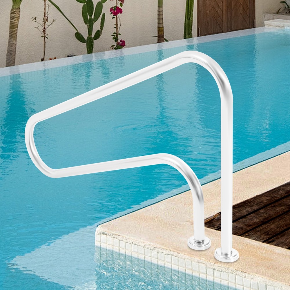 49.21*7.99*31.5in Silver 304 Stainless Steel Pool Handrail For In-ground Pools
