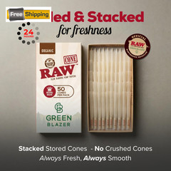 RAW Cones Organic King Size: 50 Pack – Pre Rolled 50 Count (Pack of 1), Brown