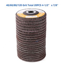 40 60 80 120 Grit 4.5×7/8″ 4 1/2″ Aluminum Angle Grinder Flap Disc Sanding Wheel