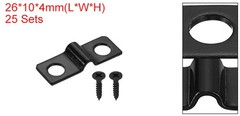 25Pcs 3mm U-Shaped Pipe Clamp Carbon Steel Double Hole Strap Clamp with Screw