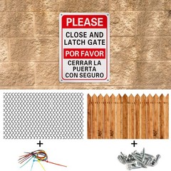 Blulu 4 Pcs Please Keep Gate Close Sign 10″ x 7″ Please Close and Latch Gate …