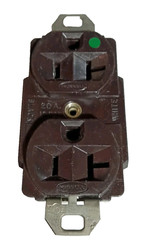VINTAGE HUBBELL HBL8300 EXTRA HEAVY DUTY 20 AMP 125V DUPLEX RECEPTACLE. NOS