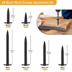 160Pcs #8 Modified Truss Head Wood Screws Assortment Kit, Stainless Steel 410 Qu