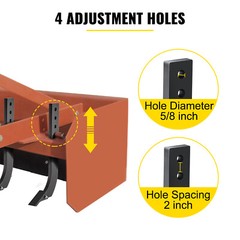 VEVOR 18” Box Blade Shank Scarifier Shanks Teeth 4 Holes Box Scraper Shank 5pcs