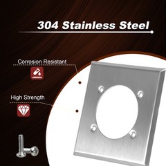 Single Hole Outlet Cover Wall Plate 2 Gang +4 Screws for Hubbell 14-50R HBL9450A