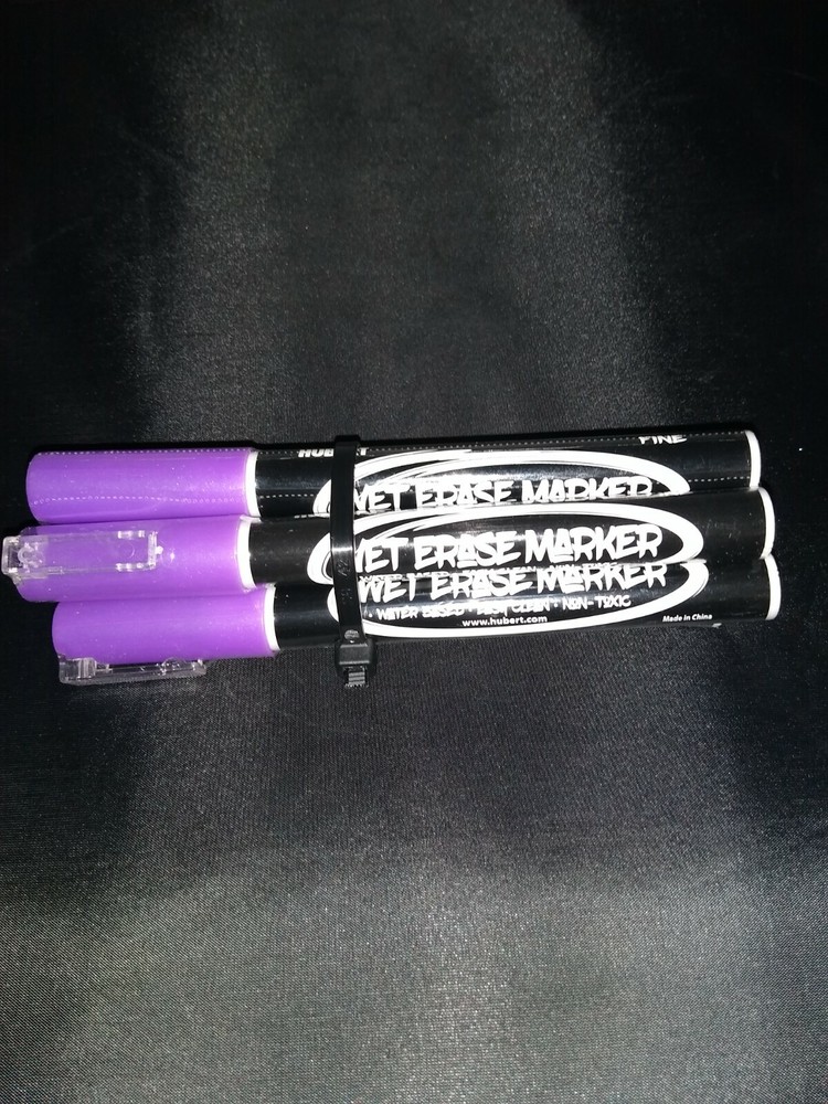 NEW Hubert Fine Point Wet Erase Purple Marker 3 Pk