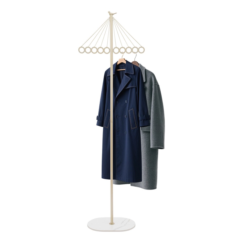 Metal Clothing Display Rack Coat Shelf Entrance Clothing Rack with 10 Hooks USA