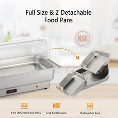 Electric 9QT Roll Top Chafing Dish Buffet Set Stainless Steel Chafer Food Warmer
