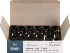 Medium Binder Clips, Fold-Back, 0.63″ Capacity, Steel, 12 Count