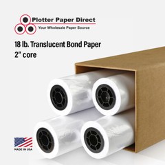 4 rolls 36″ x 150′ 18lb Translucent Bond Paper for Wide Format Inkjet Printers