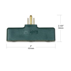 3Prong 3Outlet Extender Adapter, Heavy Duty Triple Grounding Outlet. 5 Pack