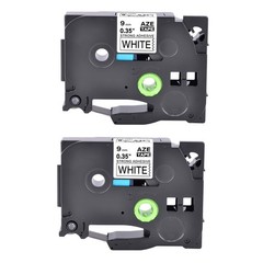 2PK Compatible Brother TZ-S221 TZe-S221 Black on White Strong Adhesive Tape 9MM