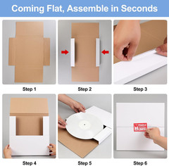 15 Sets Vinyl Record Mailers, 12.5″ X 12.5″ X 1″ LP Shipping Mailer Boxes, White