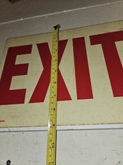 Vintage Plastic Exit Sign off white and red