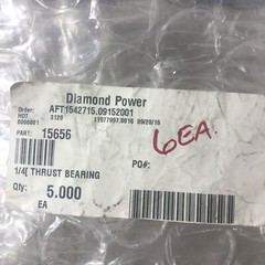 Lot of 6 Diamond Power 15656 1/4″ Thrust Bearing (3988)