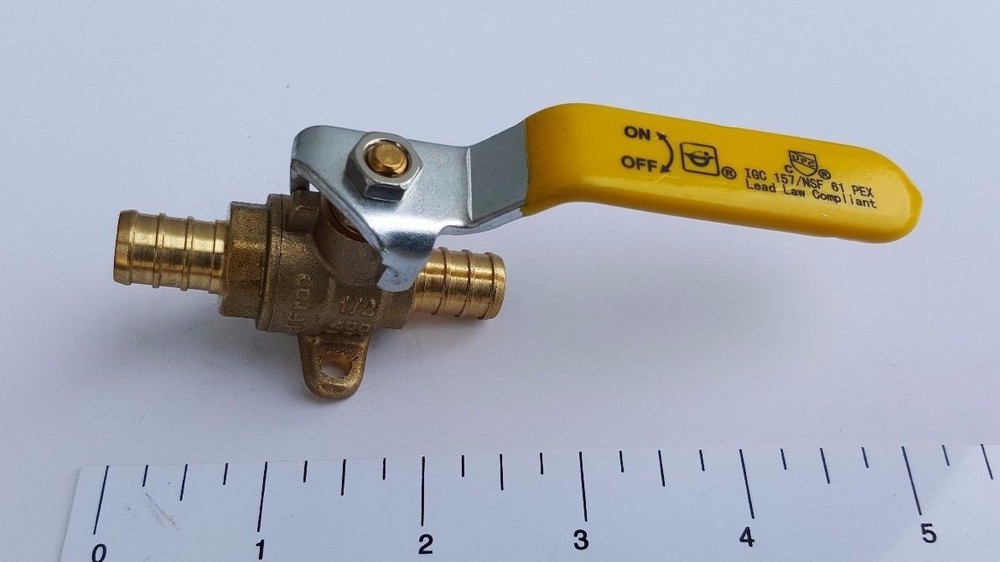 1 Pc. 1/2″ Pex Ball Valve with Drop Ear, Lead Free Brass, Full Port, 24-3-3=1