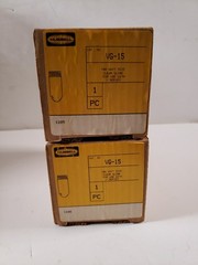 Lot Of 2 Hubbell VG-15, 100 Watt Size Clear Globe, 1205