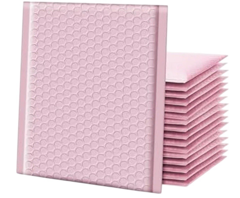 6×9 Baby Pink Bubble Poly Mailers 25 Pack Self Seal Padded Shipping Bags