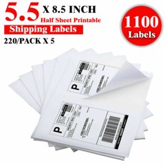 1100 LABELS Premium 8.5 X 5.5 HALF SHEET SHIPPING LABELS self adhesive