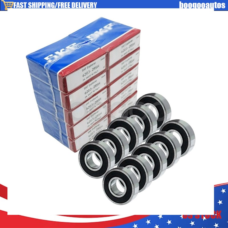10PACK SKF 6203-2RSH 6203-2RS Double Rubber Seal Bearings 17X40X12MM