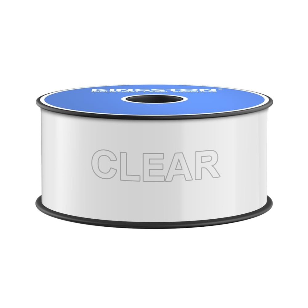 Kingston Premium Vinyl Label Tape, Clear, 2″ x 150′, Compatible with LabelTac…