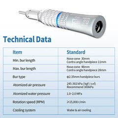 eLabPal Dental Slow Low Speed Straight Handpiece Nose Cone E-type Fit NSK Style