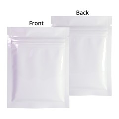 Multi-Size Both Sided Glossy White Foil Mylar Flat Zip lock Bag Wholesale W02