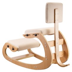 VEVOR Ergonomic Kneeling Chair Wood Posture Chair with Backrest & Thick Cushions