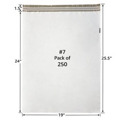 UOFFICE 250 Poly Mailers Bags 19×24″ – #7 Pouches White Self-Sealing