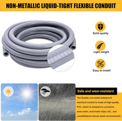 1-1/4″ Liquid-Tight Flexible Non-Metallic Conduit Kit with Connectors & Fittings