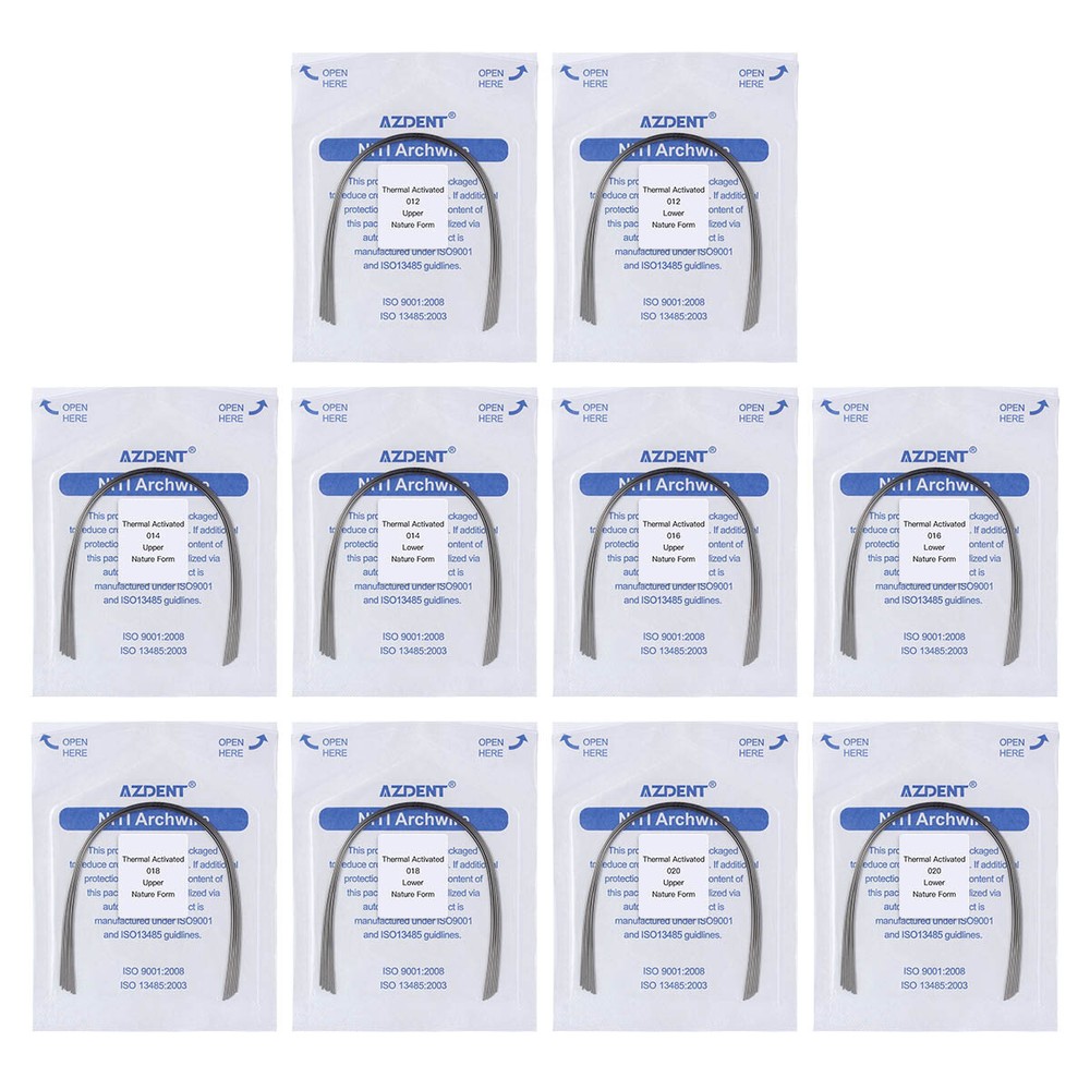 10 Packs Dental Orthodontic ArchWire Niti Thermal Activated Round Natural Form