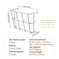 VEVOR Livestock Hay Feeder 18.5 Gallons Wall Mounted Goat Hay Rack for Horses