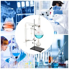 1000ml Lab Distillation Apparatus Chemistry Essential Oil Distilling Glassware