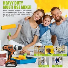 Paint Mixer For 1-5 Gallon Bucket Paint Stirrer For Drill Zinc Plated Rust Proof
