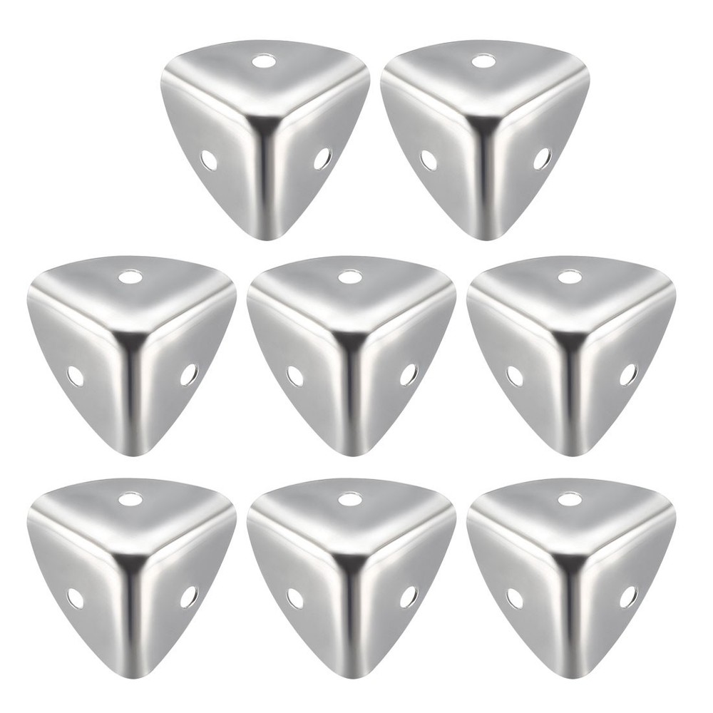 8pcs Metal Box Corner Protectors Edge Guard Protector 25 x 25 x 25mm Silver Tone