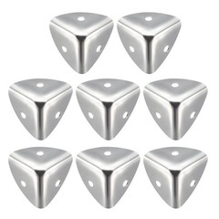 8pcs Metal Box Corner Protectors Edge Guard Protector 25 x 25 x 25mm Silver Tone
