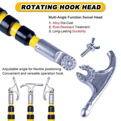 13.1FT Telescopic Hot Stick & Utility Hook ASTM F711 35kV Insulated for Lineman