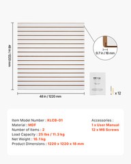 VEVOR 4 x 4 ft Slatwall Paneling MDF White Garage Slatwall with Modular Design