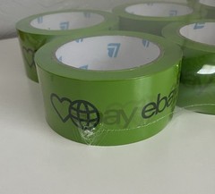 6 Rolls Official eBay Brand Logo Green Packing Packaging Tape Shipping 2″ X 75”