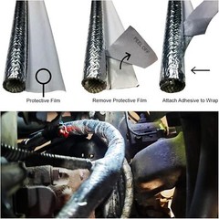 6~35mm ID Self Closed Heat Fiberglass Wrap Heat Shield Sleeve Wire Fuel Line